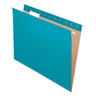 Pendaflex® Colored Hanging Folders, Letter Size, 1/5-Cut Tab, Teal, 25/Box (ESS81614)