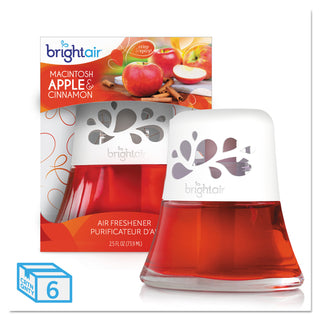 BRIGHT Air® Scented Oil Air Freshener, Macintosh Apple and Cinnamon, Red, 2.5 oz, 6/Carton (BRI900022CS)