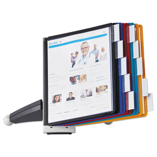 Durable® SHERPA Desk Reference System, 10 Panels, 10 x 5 5/8 x 13 7/8, Assorted Borders (DBL554200)