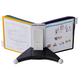 Durable® SHERPA Desk Reference System, 10 Panels, 10 x 5 5/8 x 13 7/8, Assorted Borders (DBL554200)
