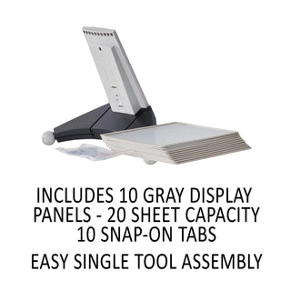 Durable® SHERPA Desk Reference System, 10 Panels, 10 x 5 7/8 x 13 1/2, Gray Borders (DBL554210)