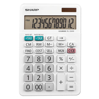 Sharp® EL-334W Large Desktop Calculator, 12-Digit LCD (SHREL334W)