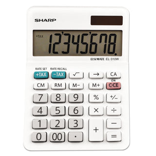 Sharp® EL-310WB Mini Desktop Calculator, 8-Digit LCD (SHREL310WB)