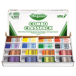 Crayola® Classpack Crayons w/Markers, 8 Colors, 128 Each Crayons/Markers, 256/Box (CYO523348)