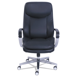La-Z-Boy® Commercial 2000 High-Back Executive Chair, Supports up to 300 lbs., Black Seat/Black Back, Silver Base (LZB48958)