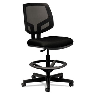 HON® Volt Series Mesh Back Adjustable Task Stool, 32.38" Seat Height, Up to 275 lbs., Black Seat/Black Back, Black Base (HON5715GA10T)