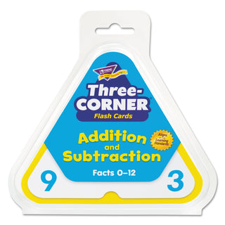TREND® Addition/Subtraction Three-Corner Flash Cards, 6 & Up, 48/Set (TEPT1670)