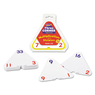 TREND® Multiplication/Division Three-Corner Flash Cards, 8 & Up, 48/Set (TEPT1671)