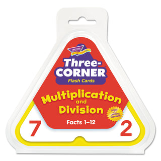 TREND® Multiplication/Division Three-Corner Flash Cards, 8 & Up, 48/Set (TEPT1671)