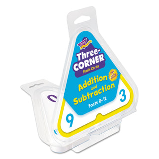 TREND® Addition/Subtraction Three-Corner Flash Cards, 6 & Up, 48/Set (TEPT1670)