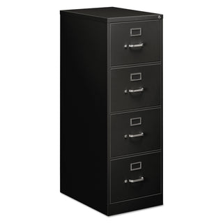Alera® Economy Vertical File, 4 Legal-Size File Drawers, Black, 18.25" x 25" x 52" (ALEHVF1952BL)