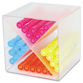 deflecto® Stackable Cube Organizer, X Divider, 6 x 7 1/8 x 6, Clear (DEF350201)