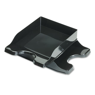 deflecto® Docutray Multi-Directional Stacking Tray Set, 2 Sections, Letter to Legal Size Files, 10.13" x 13.63" x 2.5", Black, 2/Pack (DEF63904)