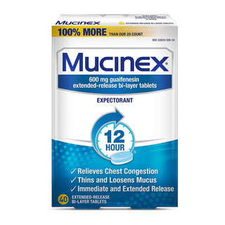 Mucinex® Cold and Cough Relief 600 mg Strength Tablet 40 per Box (797347_BX)