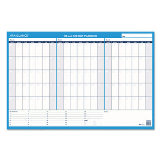 AT-A-GLANCE® 90/120-Day Undated Horizontal Erasable Wall Planner, 36 x 24, White/Blue Sheets, Undated (AAGPM23928)