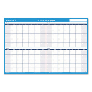 AT-A-GLANCE® 90/120-Day Undated Horizontal Erasable Wall Planner, 36 x 24, White/Blue Sheets, Undated (AAGPM23928)
