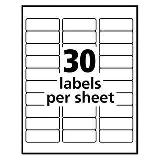 Avery® Repositionable Address Labels w/SureFeed, Laser, 1 x 2 5/8, White, 3000/Box (AVE55160)