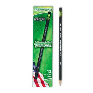Ticonderoga® Woodcase Pencil, HB #2, Black Barrel, Dozen (DIX13953)
