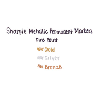 Sharpie® Metallic Fine Point Permanent Markers, Bullet Tip, Gold-Silver-Bronze, 6/Pack (SAN1829201)
