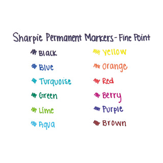 Sharpie® Fine Tip Permanent Marker, Green, Dozen (SAN30004)