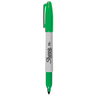 Sharpie® Fine Tip Permanent Marker, Green, Dozen (SAN30004)