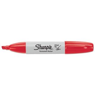 Sharpie® Chisel Tip Permanent Marker, Medium, Red, Dozen (SAN38202)