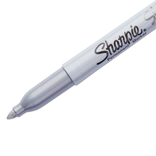Sharpie® Metallic Permanent Markers, Fine Point, Metallic Silver (SAN39109PP)