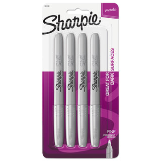 Sharpie® Metallic Permanent Markers, Fine Point, Metallic Silver (SAN39109PP)