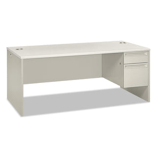 HON® 38000 Series Single Pedestal Desk, Right, 72w x 36d x 30h, Silver Mesh/Light Gray (HON38293RB9Q)