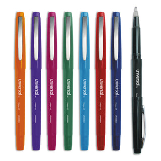 Universal® Porous Point Pen, Stick, Medium 0.7 mm, Assorted Ink and Barrel Colors, 8/Pack (UNV50504)