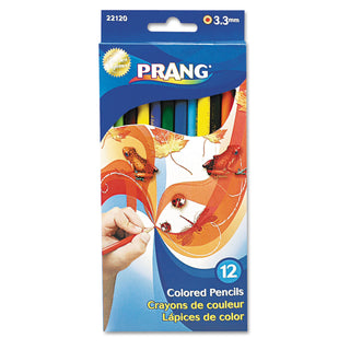 Prang® Colored Pencil Sets, 3.3 mm, 2B (#1), Assorted Lead/Barrel Colors, Dozen (DIX22120)