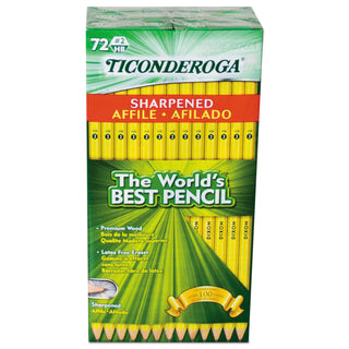 Ticonderoga® Pre-Sharpened Pencil, HB (#2), Black Lead, Yellow Barrel, 72/Pack (DIX13972)