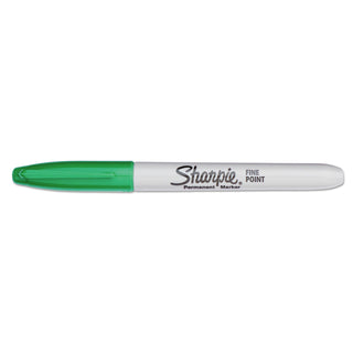 Sharpie® Fine Tip Permanent Marker, Green, Dozen (SAN30004)