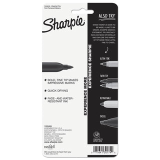 Sharpie® Fine Tip Permanent Marker, Assorted Colors, 4/Set (SAN30174PP)