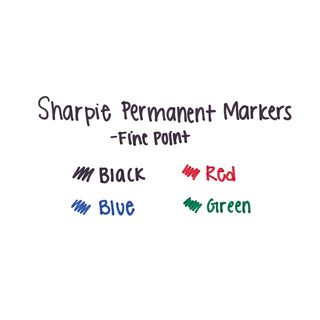 Sharpie® Fine Tip Permanent Marker, Assorted Colors, 4/Set (SAN30174PP)