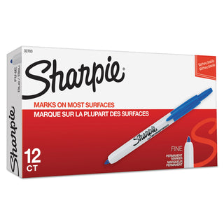 Sharpie® Retractable Permanent Marker, Fine Bullet Tip, Blue (SAN32703DZ)