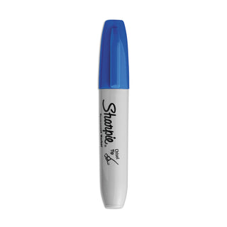 Sharpie® Chisel Tip Permanent Marker, Medium, Blue, Dozen (SAN38203)