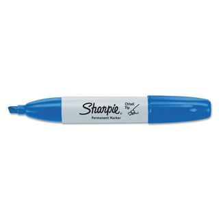 Sharpie® Chisel Tip Permanent Marker, Medium, Blue, Dozen (SAN38203)