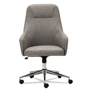 Alera® Captain Series High-Back Chair, Supports up to 275 lbs., Gray Tweed Seat/Gray Tweed Back, Chrome Base (ALECS4151)