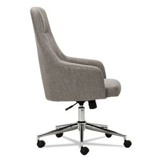 Alera® Captain Series High-Back Chair, Supports up to 275 lbs., Gray Tweed Seat/Gray Tweed Back, Chrome Base (ALECS4151)