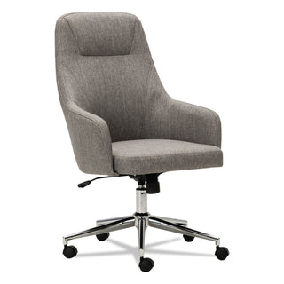Alera® Captain Series High-Back Chair, Supports up to 275 lbs., Gray Tweed Seat/Gray Tweed Back, Chrome Base (ALECS4151)
