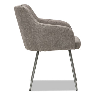 Alera® Captain Series Guest Chair, 24" x 24.5" x 30.25", Gray Tweed Seat/Gray Tweed Back, Chrome Base (ALECS4351)