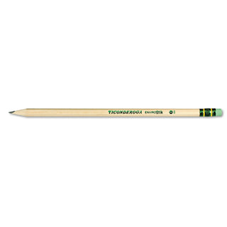 Ticonderoga® EnviroStiks Pencil, HB (#2), Black Lead, Natural Woodgrain Barrel, Dozen (DIX96212)
