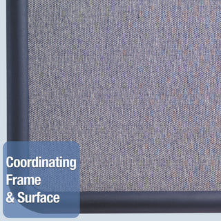 Quartet® Contour Fabric Bulletin Board, 48 x 36, Light Blue, Plastic Navy Blue Frame (QRT7694BE)