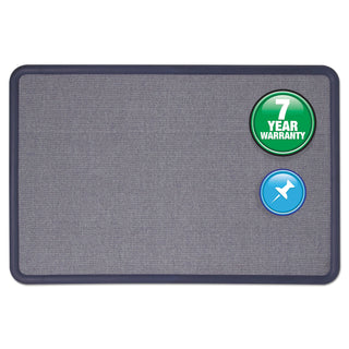 Quartet® Contour Fabric Bulletin Board, 48 x 36, Light Blue, Plastic Navy Blue Frame (QRT7694BE)