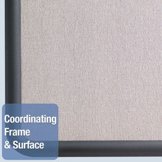 Quartet® Contour Fabric Bulletin Board, 48 x 36, Gray Surface, Black Plastic Frame (QRT7694G)
