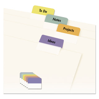 Avery® Printable Plastic Tabs with Repositionable Adhesive, 1/5-Cut Tabs, Assorted Colors, 1.75" Wide, 80/Pack (AVE16283)