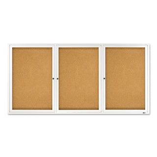 Quartet® Enclosed Bulletin Board, Natural Cork/Fiberboard, 72 x 36, Silver Aluminum Frame (QRT2366)
