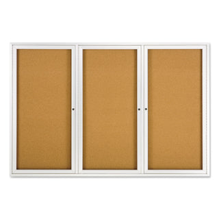 Quartet® Enclosed Bulletin Board, Natural Cork/Fiberboard, 72 x 48, Silver Aluminum Frame (QRT2367)
