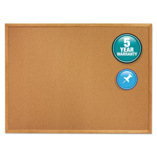 Quartet® Classic Series Cork Bulletin Board, 36 x 24, Oak Finish Frame (QRT303)